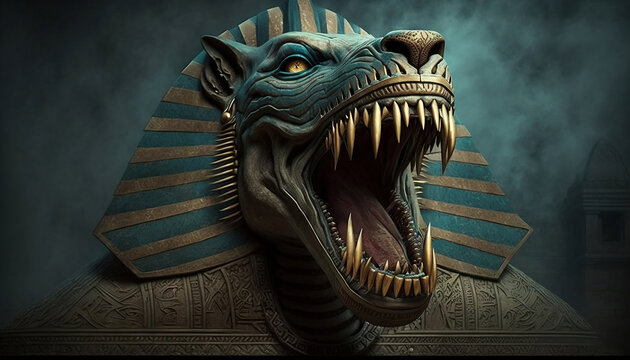 ammit the egyptian devourer of the dead close up