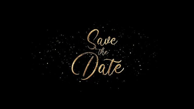 Gold Save The Date Alpha Channel