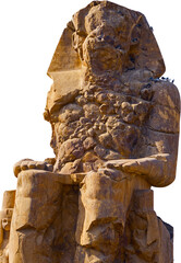 Colossi of Memnon Luxor Thebes on an isolated cut out background.