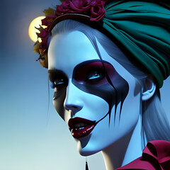 portrait of a woman in a mask