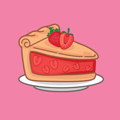 Strawberry pie on a plate sweet