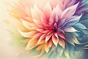 Obraz premium Watercolor Illustration of a Abstract Flower Background Pastel Color Backdrop Closeup Design. Generative AI