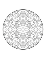 Coloring book page. Round gradient mandala on white isolated background.  Vector ethnic oriental circle ornament. Mandala. Vintage decorative elements. Hand drawn background. Islam, Arabic, Indian