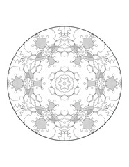 Coloring book page. Round gradient mandala on white isolated background.  Vector ethnic oriental circle ornament. Mandala. Vintage decorative elements. Hand drawn background. Islam, Arabic, Indian