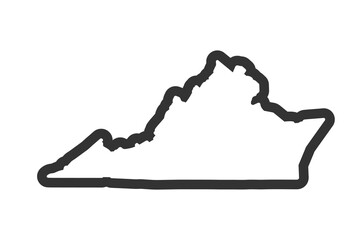 Virginia outline symbol. US state map. Vector illustration