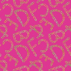 Cartoon polka dots school seamless alphabet pattern for kids clothes print and fabrics and linens