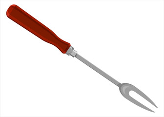 Carving fork. Isolated on white background. kitchen tool