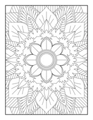 Vector abstract mandala pattern.Adults Mandala Coloring Page.Mandala. Mandala coloring page KDP interior. Coloring page mandala background. Oriental pattern, vector illustration. Islam, Arabic, Indian