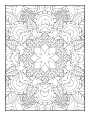 Vector abstract mandala pattern.Adults Mandala Coloring Page.Mandala. Mandala coloring page KDP interior. Coloring page mandala background. Oriental pattern, vector illustration. Islam, Arabic, Indian