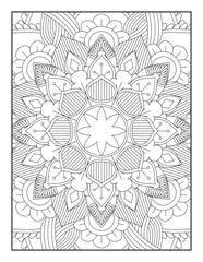 Vector abstract mandala pattern.Adults Mandala Coloring Page.Mandala. Mandala coloring page KDP interior. Coloring page mandala background. Oriental pattern, vector illustration. Islam, Arabic, Indian