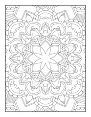 Vector abstract mandala pattern.Adults Mandala Coloring Page.Mandala. Mandala coloring page KDP interior. Coloring page mandala background. Oriental pattern, vector illustration. Islam, Arabic, Indian