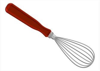 Fototapeta premium Whisk Realistic Illustration. Kitchen vector design. Isolated on white.