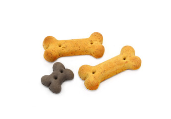 Bones cookies for dogs on a white background. Dog cookies isolated in white.