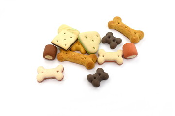 Bones cookies for dogs on a white background. Dog cookies isolated in white.