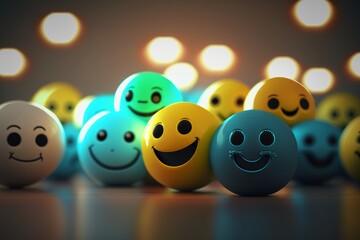Colorful smiley balls.  Generative ai