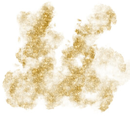 Gold Glitter Smoke Abstract Shape