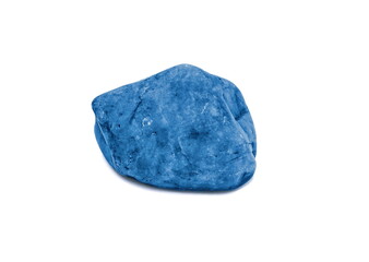 Blue stone on a white background.