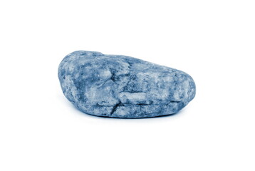 Blue stone on a white background.