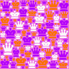 seamless colourful  pattern with crowns