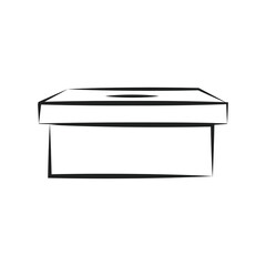 Box Outline, Box Vector, Storage Box Outline, Voting Ballot Box, Election Ballot, Vector Illustration Background