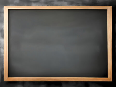 Blackboard background with black board with wooden frame Generative AI