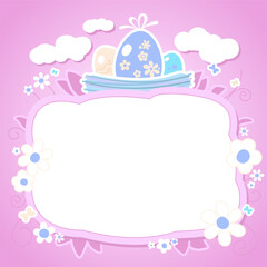 Easter frame template with Easter elements