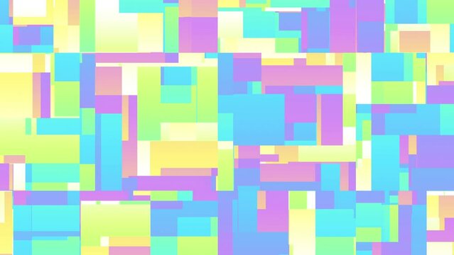 Moving geometric shapes. Transformation colorful squares. 4k Seamless looping footage.