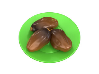 Dates fruit 3d illustration. Isolated. Islamic Decoration. Food. Fruit. 