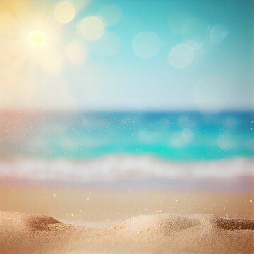 Summer beach. Beautiful sandy beach and soft blue ocean wave. Tropical sea background. marine summer background.