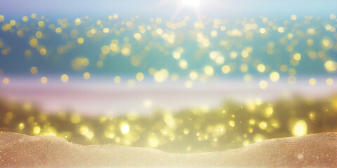 Summer beach. Beautiful sandy beach and soft blue ocean wave. Tropical sea background. marine summer background. generative ai