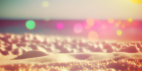 Summer beach. Beautiful sandy beach and soft blue ocean wave. Tropical sea background. marine summer background. generative ai