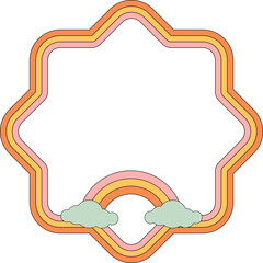 Octagrams with clouds frame element