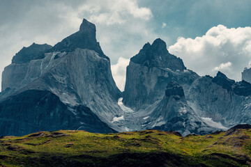 Panorama of Mirador Los Cuernos, Torres Del Paine, Patagonia, Chile