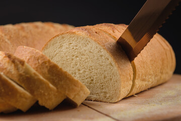 bread and knife cutting