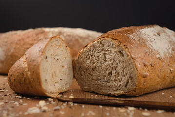 bread on wooden table