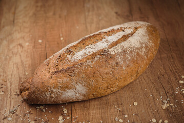 bread on wooden table