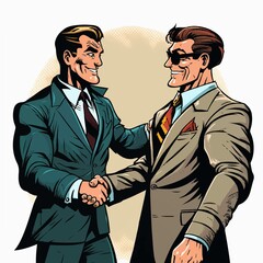 Businessman shaking hands with a man