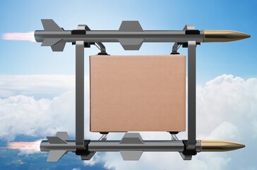 Concept with box delivery and rockets