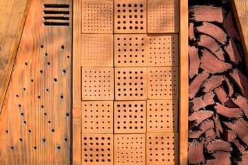 Insect hotel for brood care and nature protection