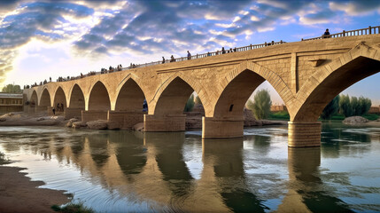 Fototapeta na wymiar Abbasid Bridge, (aldelal ) Zakho, Iraq - Created with Generative AI Technology