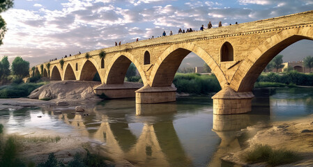 Abbasid Bridge, (aldelal ) Zakho, Iraq - Created with Generative AI Technology