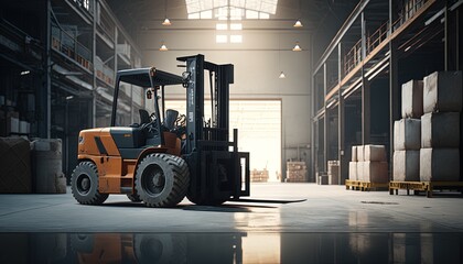 Forklift and warehouse activity by ai generative