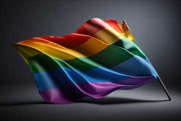 Illustration of the rainbow flag as a beacon of acceptance in a render