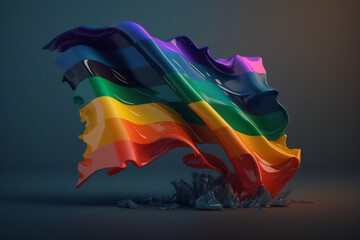 The rainbow flag and its message of inclusion and unity in a render