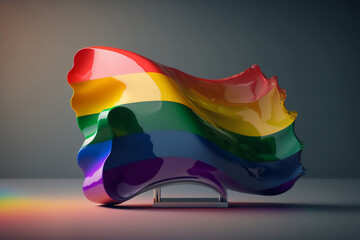 The rainbow flag as a symbol of pride and self-expression in a render