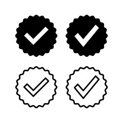 Approved icon vector illustration. Certified Medal Icon. check mark
