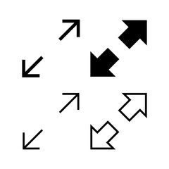 Fullscreen Icon vector illustration. Expand to full screen sign and symbol. Arrows symbol