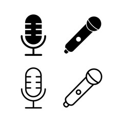 Microphone icon vector illustration. karaoke sign and symbol