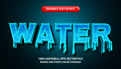 Water text, editable text effect templates, fluid effect text style