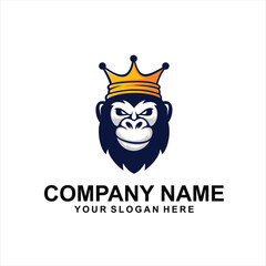 king gorilla logo vector